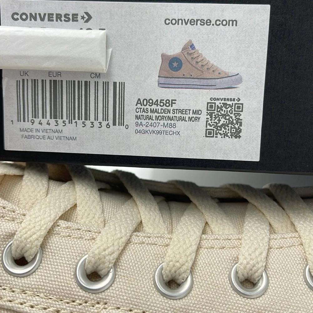 Converse Men's Cream High-Top Sneakers A09458F CTAS MALDEN STREET MID NATURAL